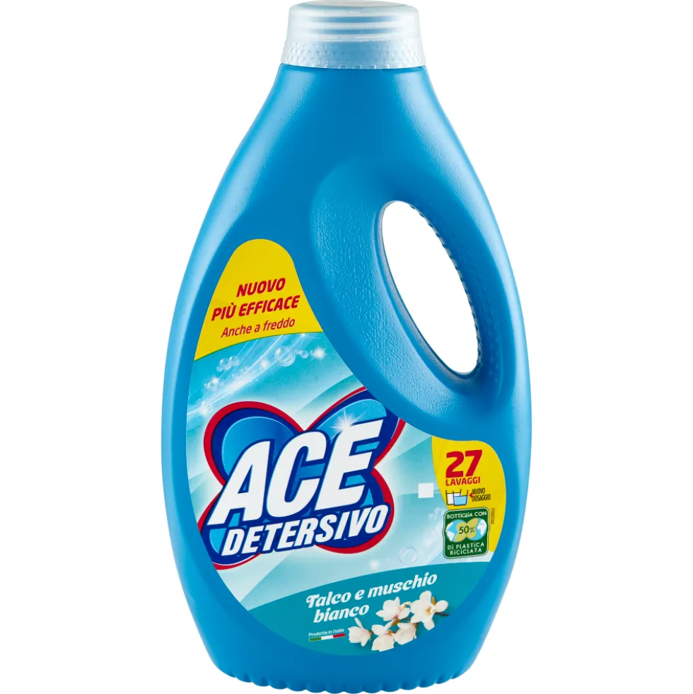 Ace Detersivo Liquido Talco e Muschio Bianco 27 Lavaggi