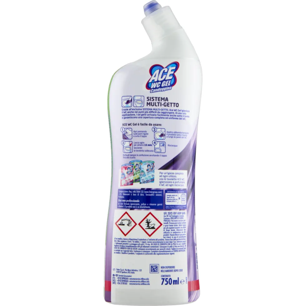 Ace Wc Gel Candeggina Lavanda Multi-Getto 750 ml