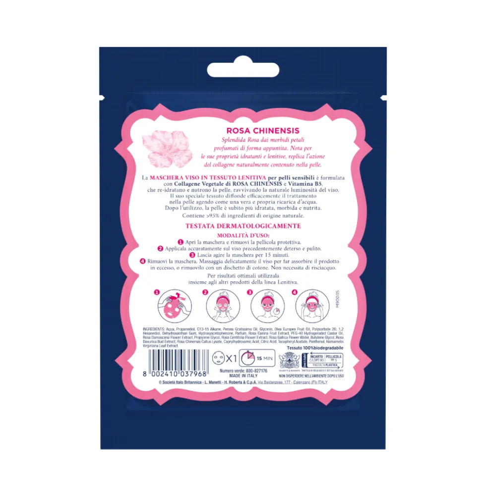 Acqua alle Rose Sensitive Maschera in Tessuto Idratante Intensiva 1 Pezzi