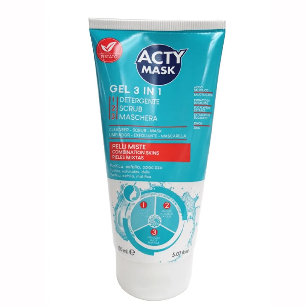Acty Mask Gel Detergente 3in1 Pelli Miste 150 ml