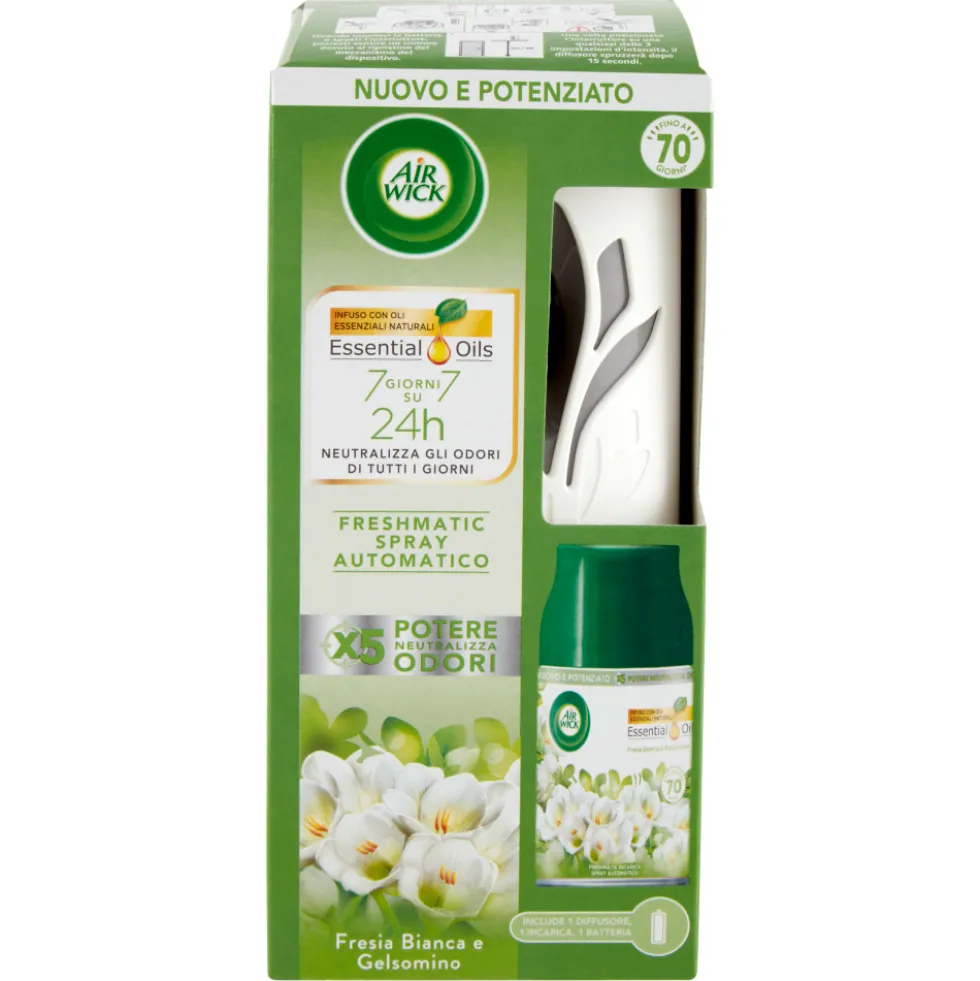 Air Wick Freshmatic Completo Fresia Bianca e Gelsomino Profumatore 250 ml