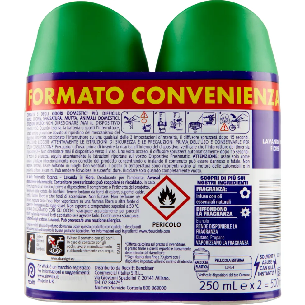 Air Wick Freshmatic Ricarica Bipacco Lavanda 2x250ml