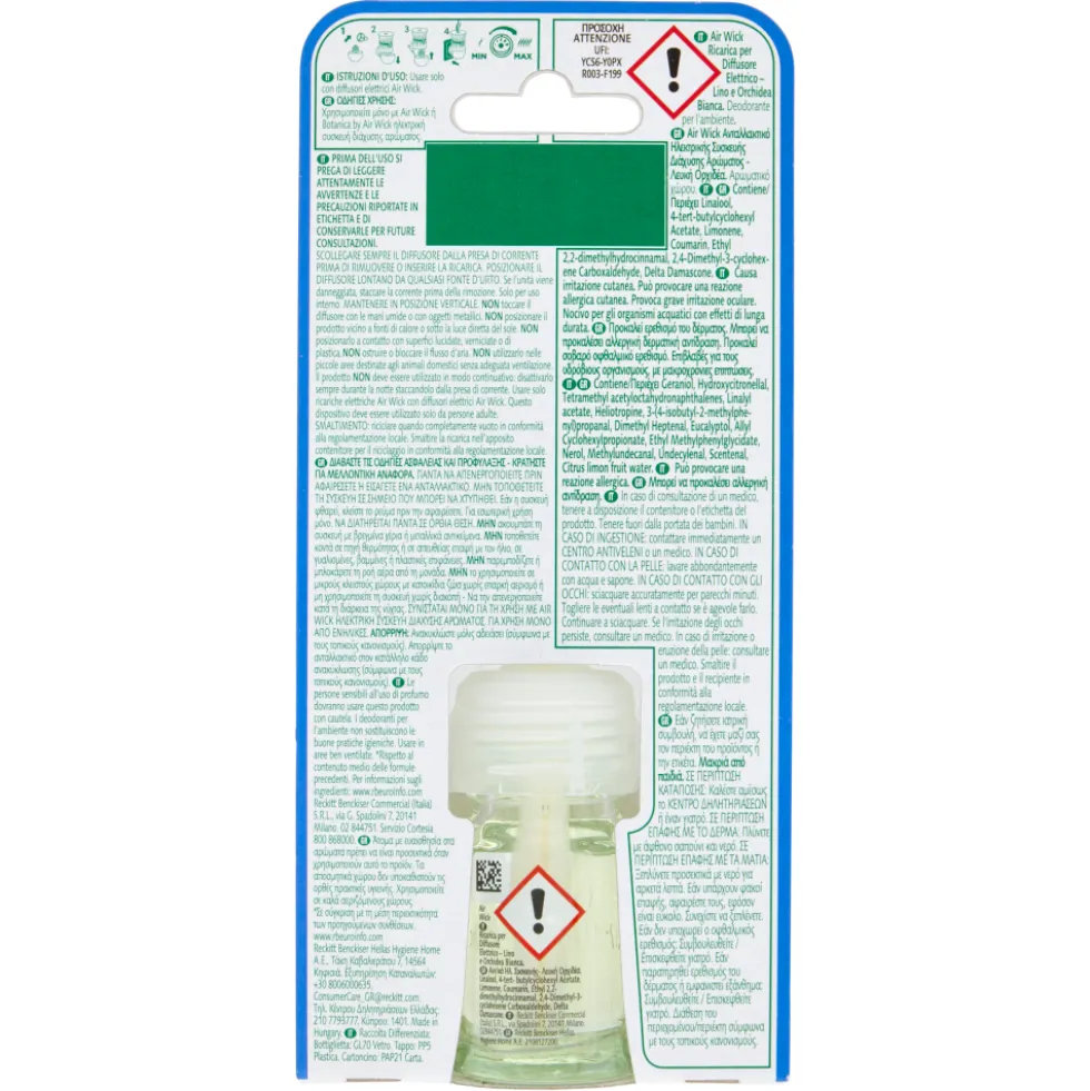 Air Wick Ricarica Diffusore Elettrico Lino e Orchidea Bianca 19 ml