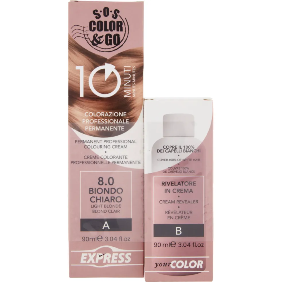 Alama SOS Colorazione Permanente e Rivelatore in Crema 8.0 Biondo Chiaro 90ml