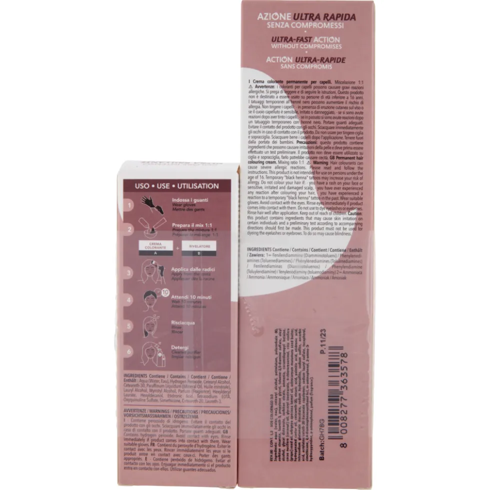 Alama SOS Colorazione Permanente e Rivelatore in Crema 3.0 Castano Scuro 90ml
