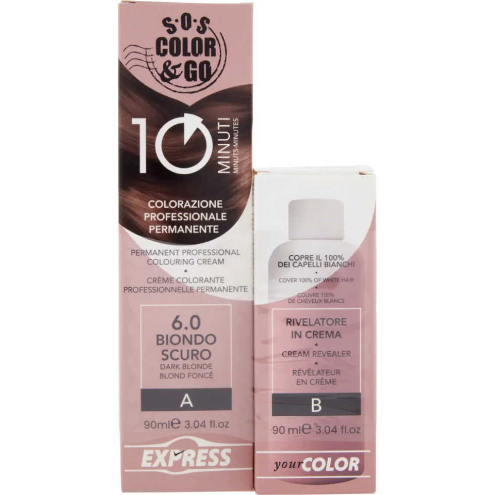 Alama SOS Colorazione Permanente e Rivelatore in Crema 6.0 Biondo Scuro 90ml