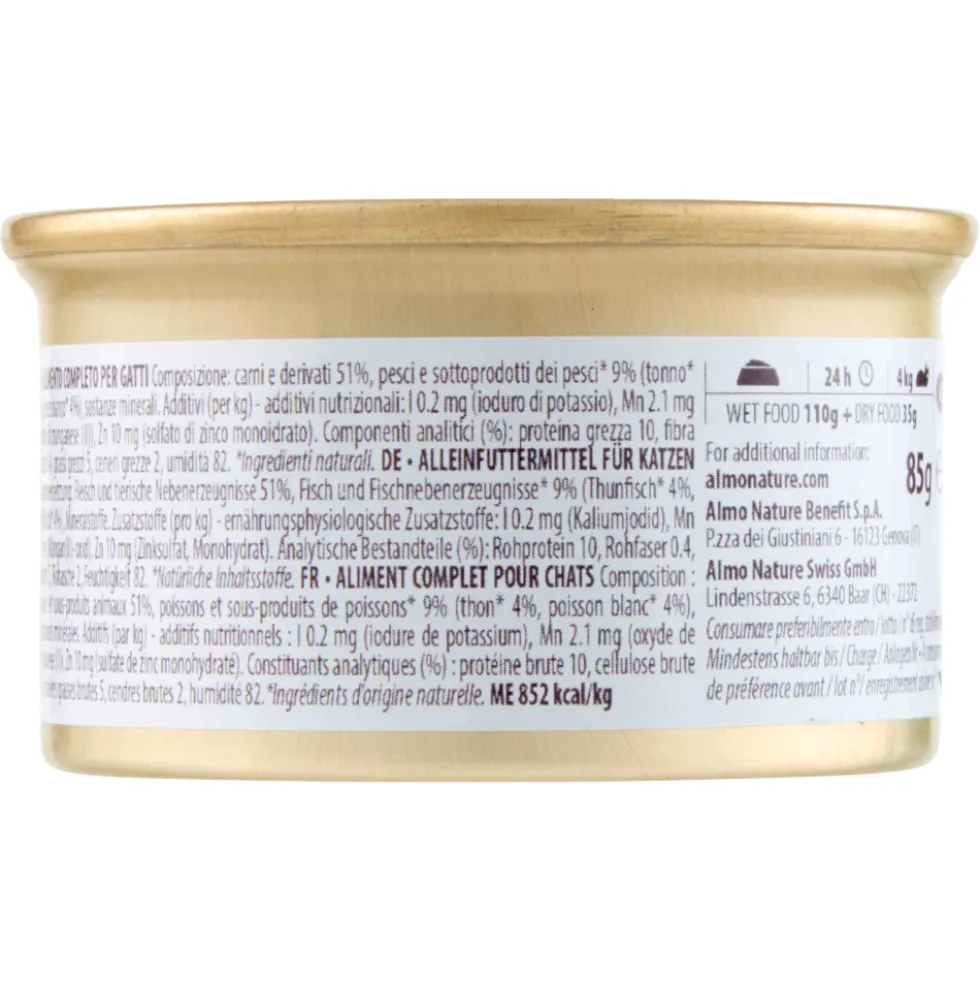 Almo Nature Daily Adult Cat Mousse con Tonno e Pesce Bianco 85 g