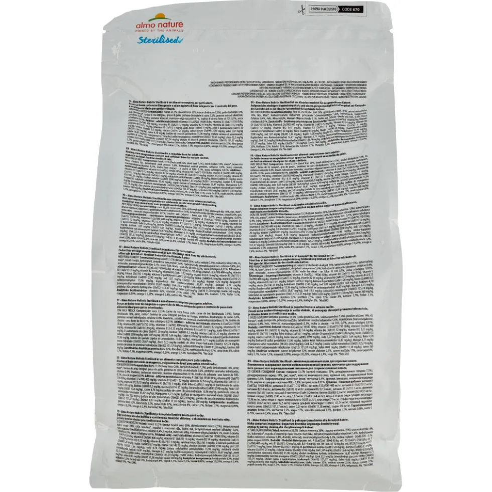 Almo Nature Sterilised Adult Cat con Manzo Fresco 2 kg