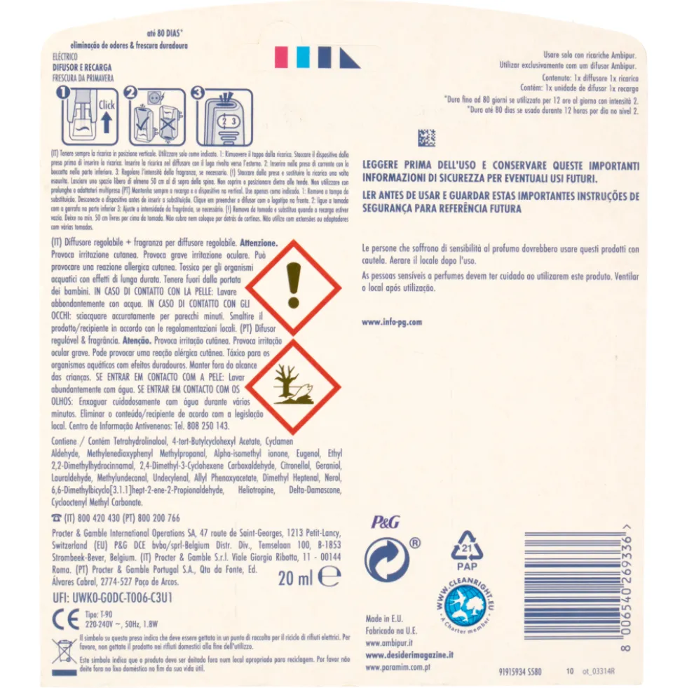 Ambi Pur Lenor Risveglio Primaverile Profumatore per Ambienti Elettrico Starter Kit