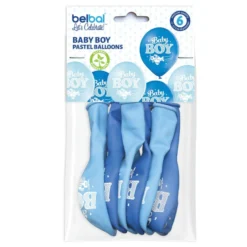 Baby Boy Pastel Balloons 6 Pezzi