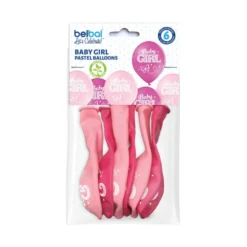 Baby Girl Pastel Balloons 6 Pezzi
