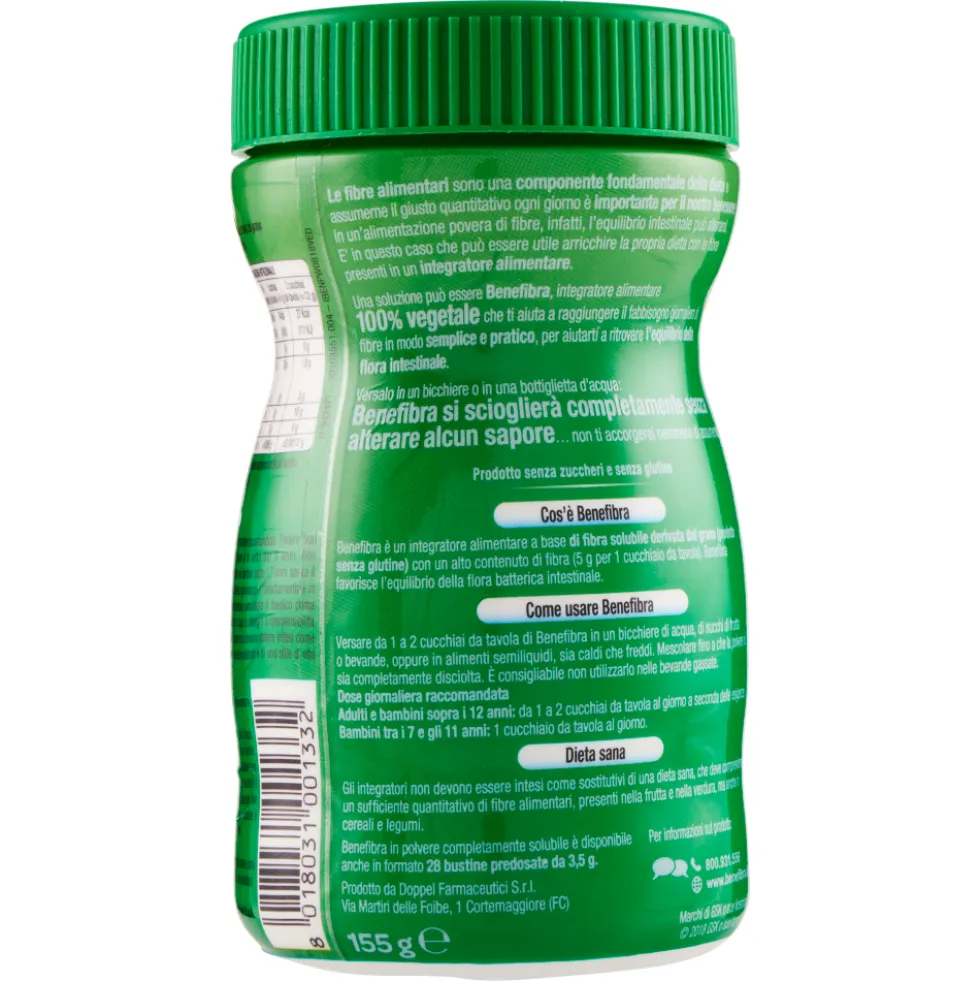 Benefibra Integratore di Fibre Alimentari integratore Intestino Insapore 155 g