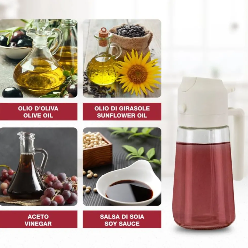Beper Spruzzino e Dosatore 2in1 per Condimenti 480 ml