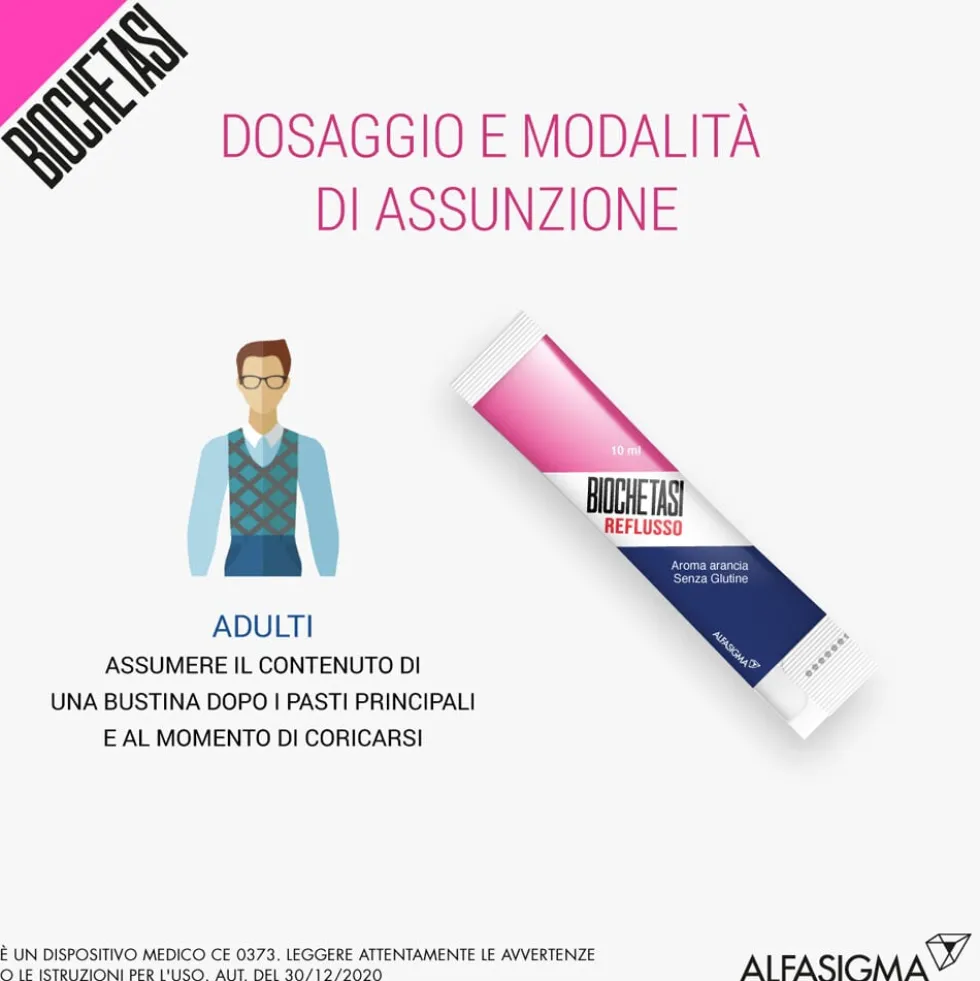 Biochetasi Reflusso Soluzione Orale Aroma Arancia 20 Stick Monodose