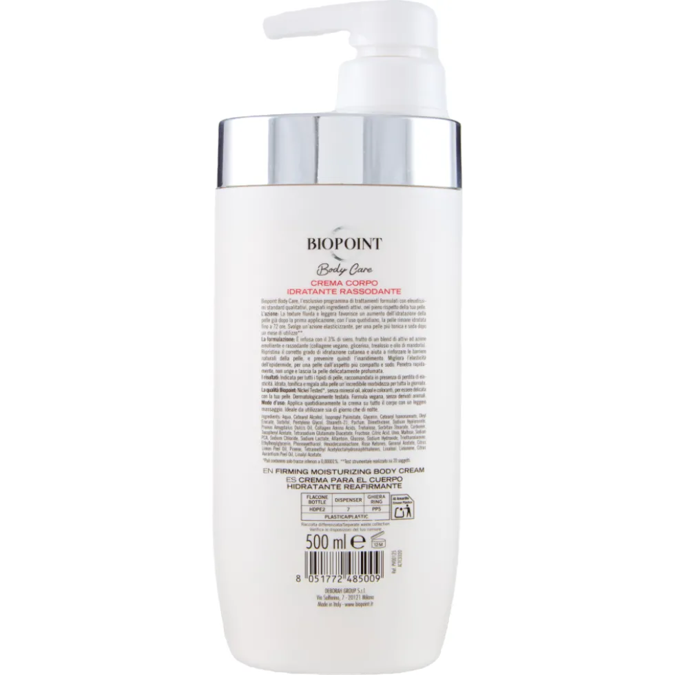 Biopoint Body Care Collagene Crema Corpo Idratante Rassodante 500 ml