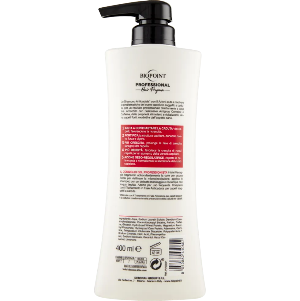 Biopoint Professional Hair Program Shampoo Anticaduta 400 ml