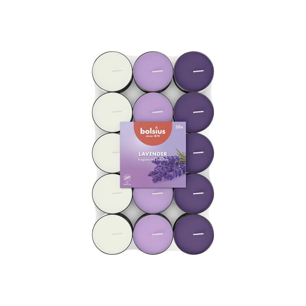 Bolsius Candela tealight profumata alla Lavanda 30 pezzi