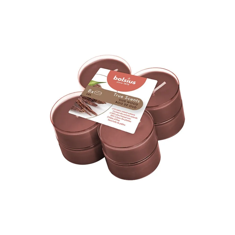 Bolsius Maxi Tealight Profumate Old Wood 8 pezzi