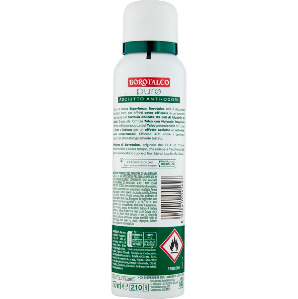 Borotalco Deo Spray Puro Talco 150ml