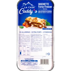 Caddy's Contenitore Alluminio con Coperchio 3 Porzioni 3 Pezzi