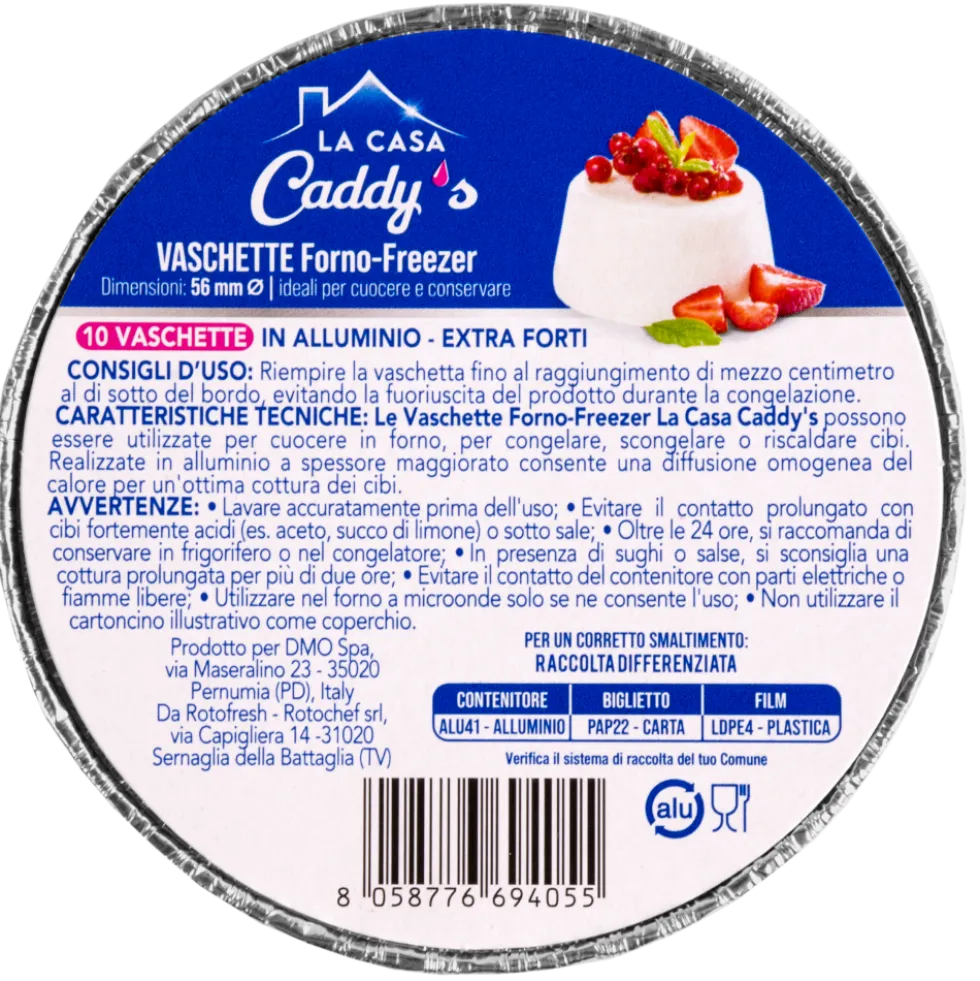 Caddy's Contenitore Alluminio senza Coperchio 10 Pezzi