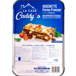 Caddy's Contenitore Alluminio con Coperchio 6 Porzioni 2 Pezzi