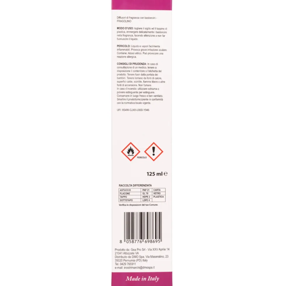 Caddy's Diffusore a Bastoncini Fragolino 125 ml