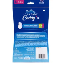 Caddy's Guanti Monouso in Lattice non Talcati Taglia L 10 Pezzi