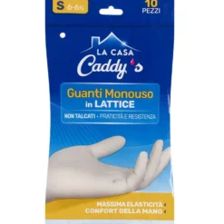 Caddy's Guanti Monouso in Lattice non Talcati Taglia S 10 Pezzi
