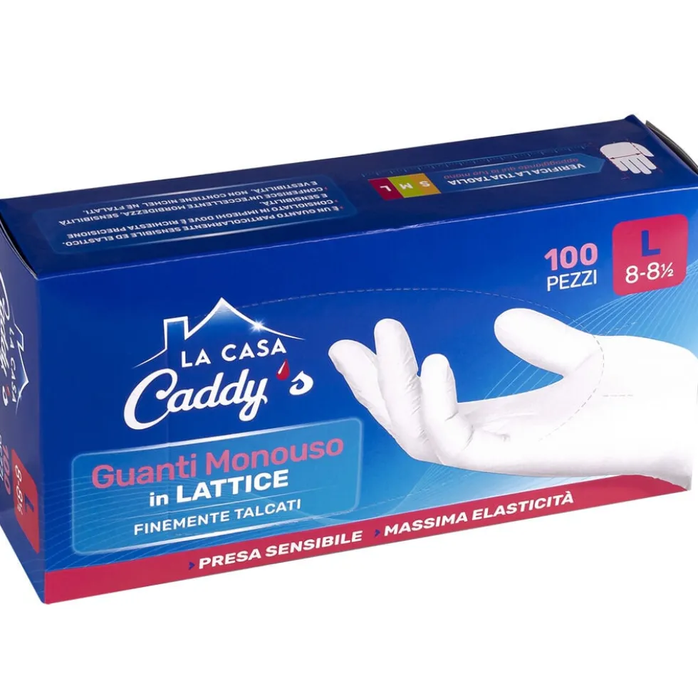Caddy's Guanti Monouso in Lattice Taglia L 100 Pezzi