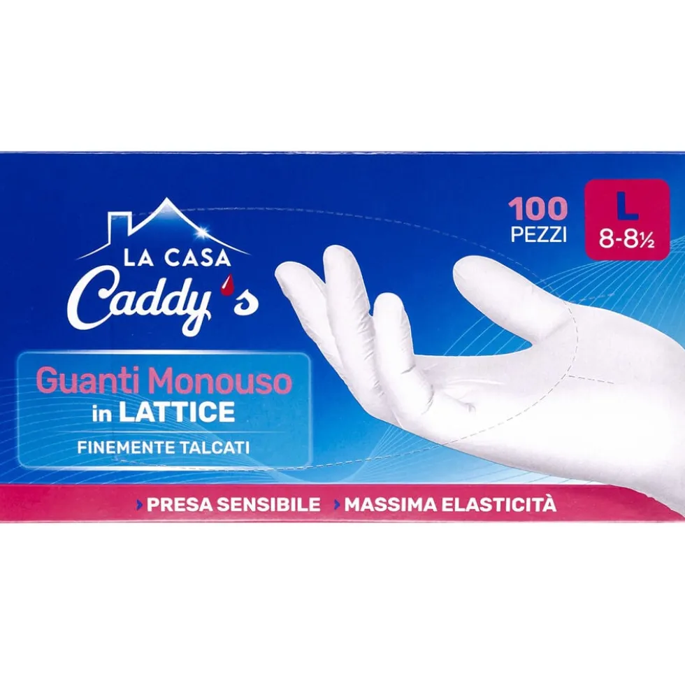 Caddy's Guanti Monouso in Lattice Taglia L 100 Pezzi