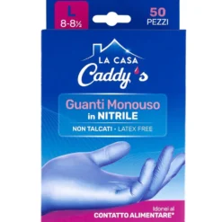 Caddy's Guanti Monouso in Nitrile Taglia L 50 Pezzi