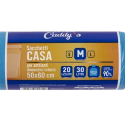 Caddy's Sacchetti M Azzurro 50x60 20 Pezzi