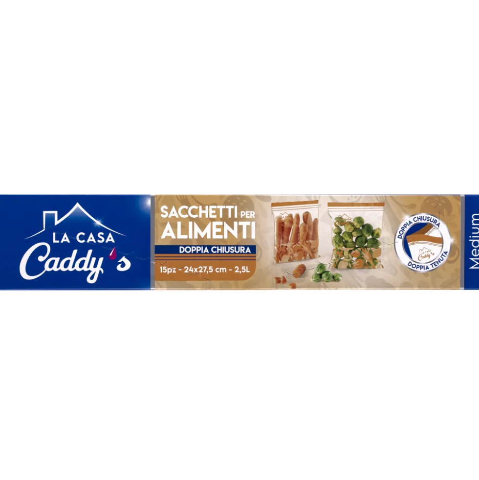 Caddy's Sacchi Alimenti Doppia Zip M