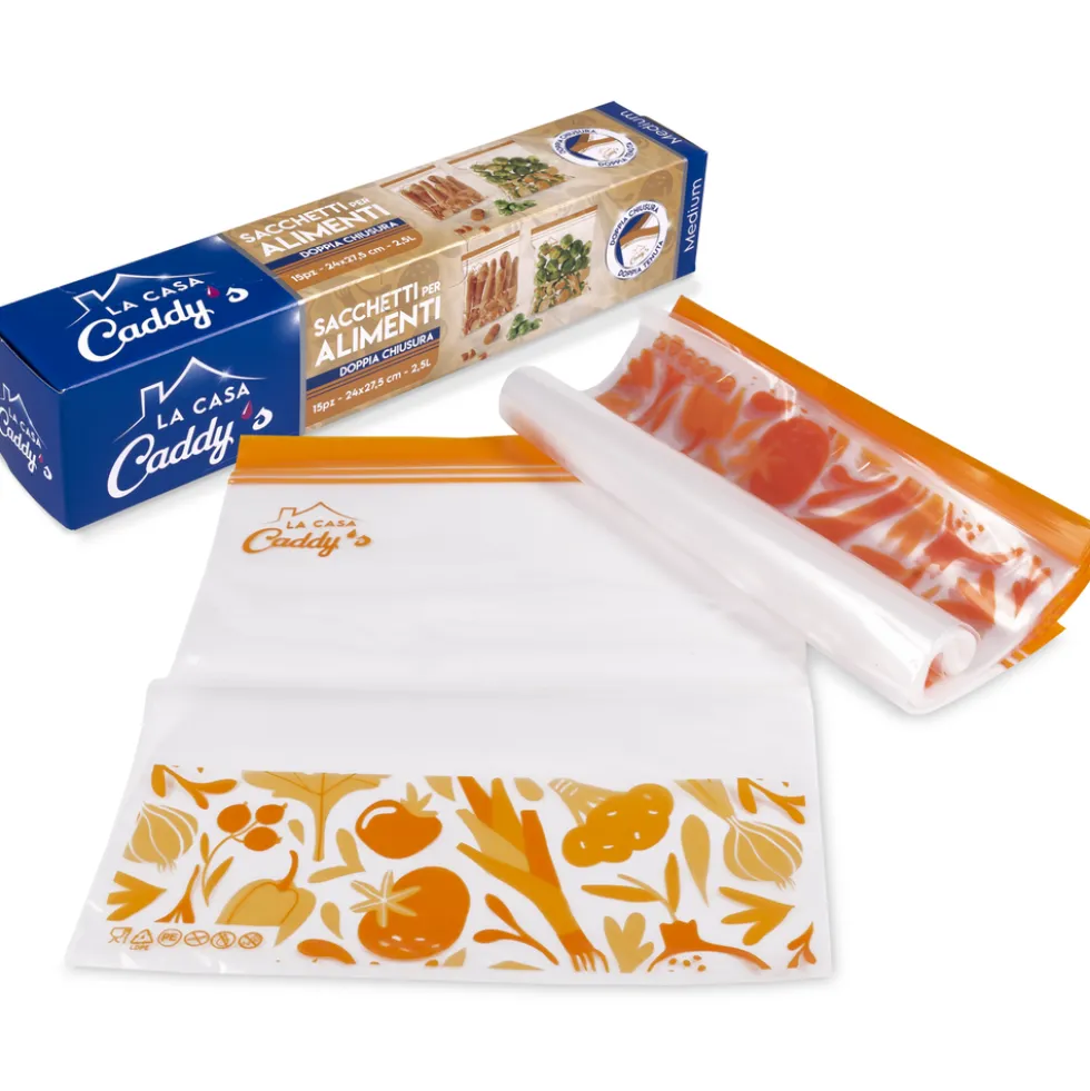 Caddy's Sacchi Alimenti Doppia Zip M