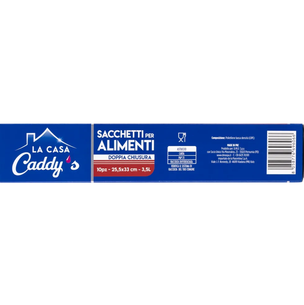 Caddy's Sacchi Alimenti Doppia Zip L