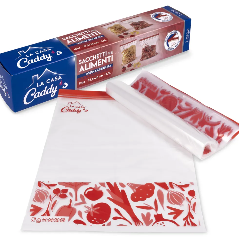 Caddy's Sacchi Alimenti Doppia Zip L