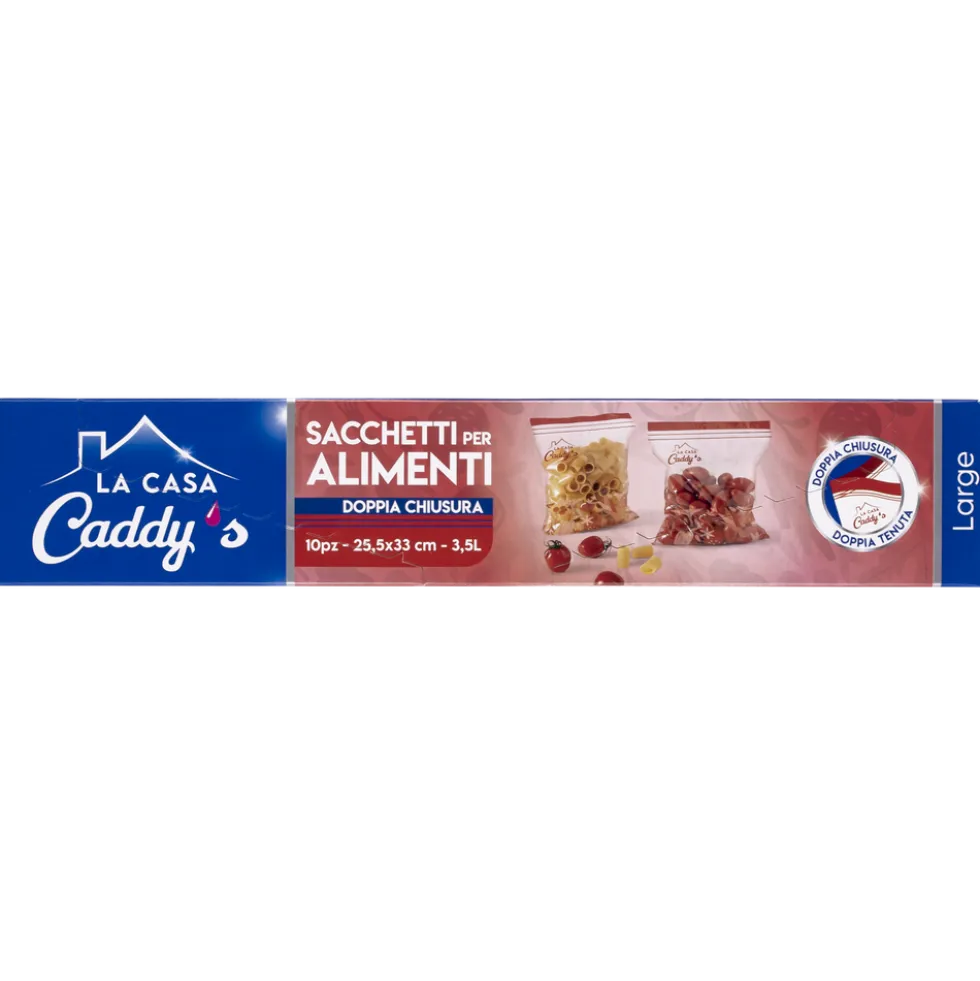 Caddy's Sacchi Alimenti Doppia Zip L