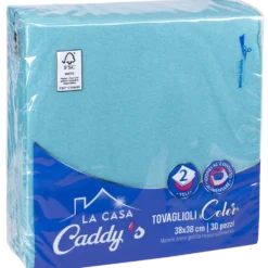Caddy's Tovaglioli 38x38 Azzurro Turchese 30 Pezzi