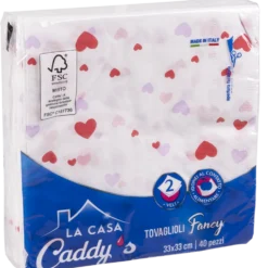 Caddy's Tovaglioli 33x33 Cuori o Love 40 Pezzi