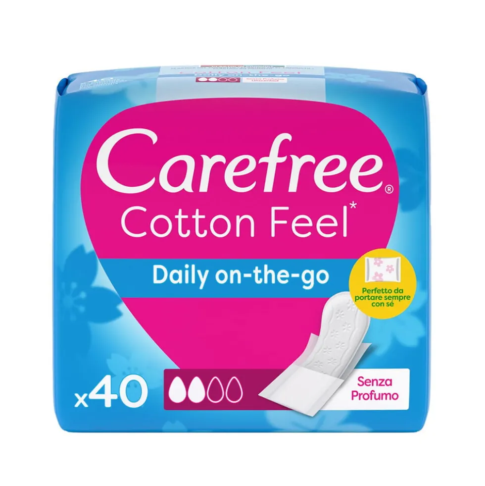 Carefree Cotton Feel Daily On the Go Salvaslip 40 Pezzi