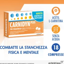 Carnidyn Plus per Stanchezza 18 Compresse Masticabili
