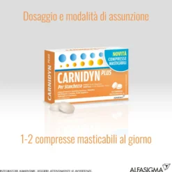 Carnidyn Plus per Stanchezza 18 Compresse Masticabili