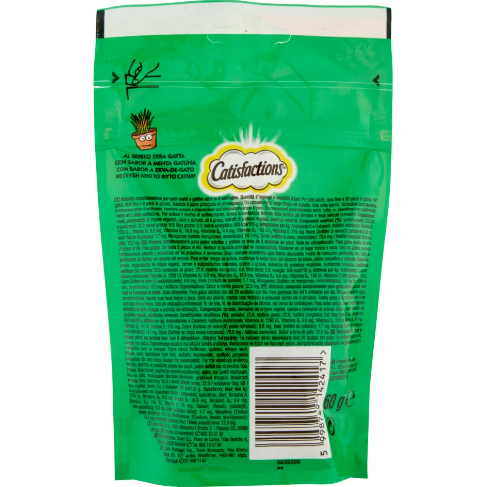 Catisfactions Snack Cat Erba Gatta 60 gr