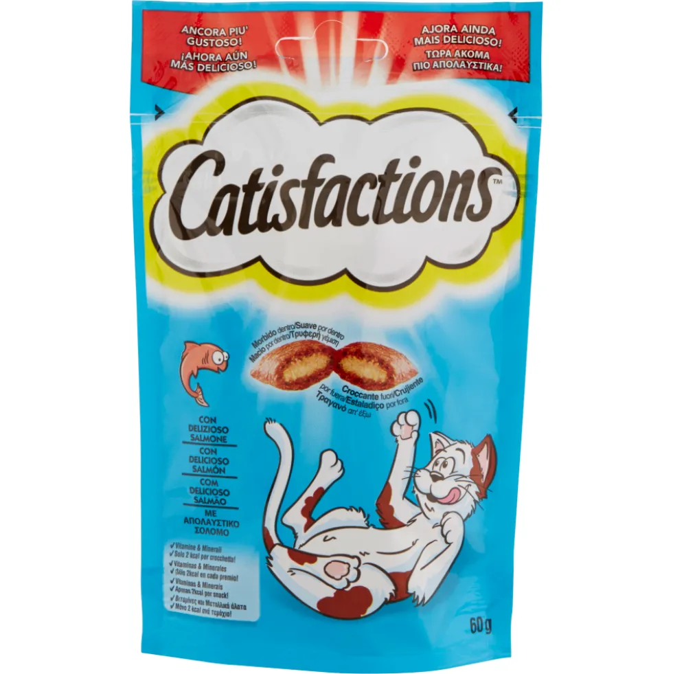 Catisfactions Snack Gatto con Delizioso Salmone 60 g