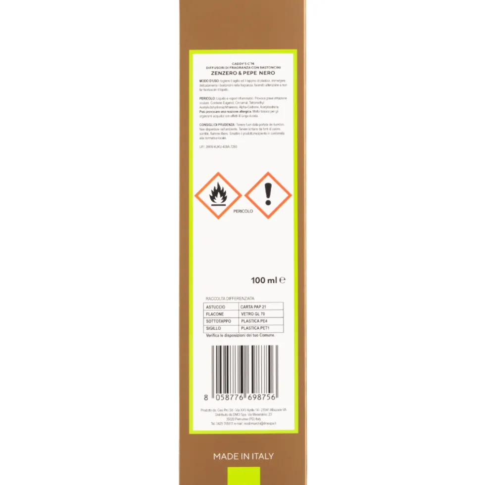 C'74 Diffusori di Fragranza con Bastoncini Zenzero & Pepe Nero 100 ml