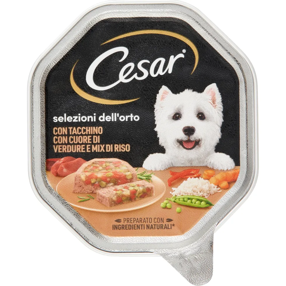 Cesar Dog Selezioni dell'Orto con Gustoso Tacchino Cuore di Verdure e Mix di Riso 150 gr