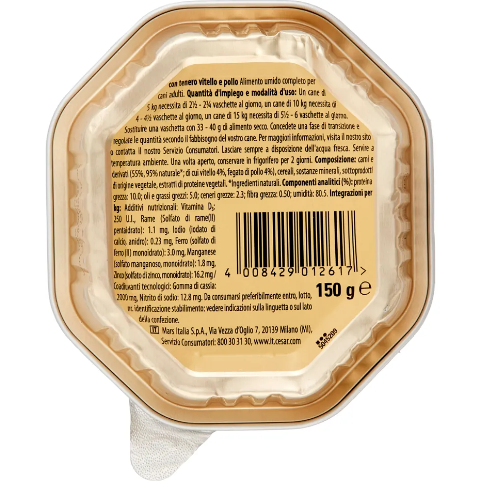 Cesar Ricette Classiche con Tenero Vitello e Pollo 150 g