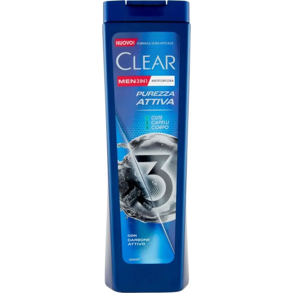 Clear Men 3in1 Shampoo Antiforfora Purezza Attiva 225ml