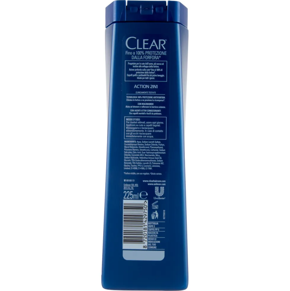 Clear Men Shampoo Antiforfora Action 2in1 225 ml